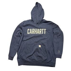 Carhartt Loose Fit Mid Weight Rain Defender Hoodie Navy Blue XL